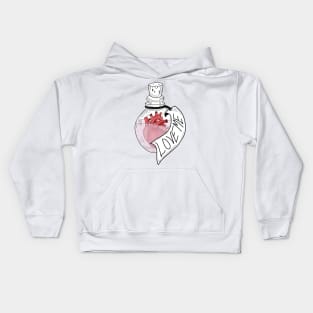 Love Potion - Anatmoical Heart In A Bottle Kids Hoodie